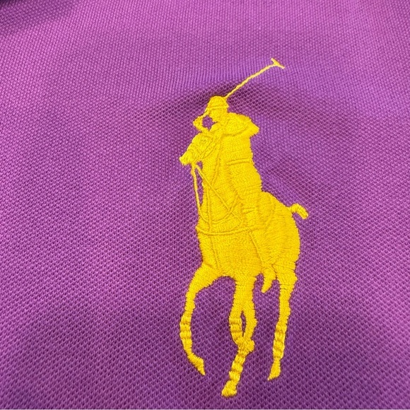 Ralph Lauren Women’s Big Pony Polo Purple Shirt Classic RL Size Large - Picture 7 of 10